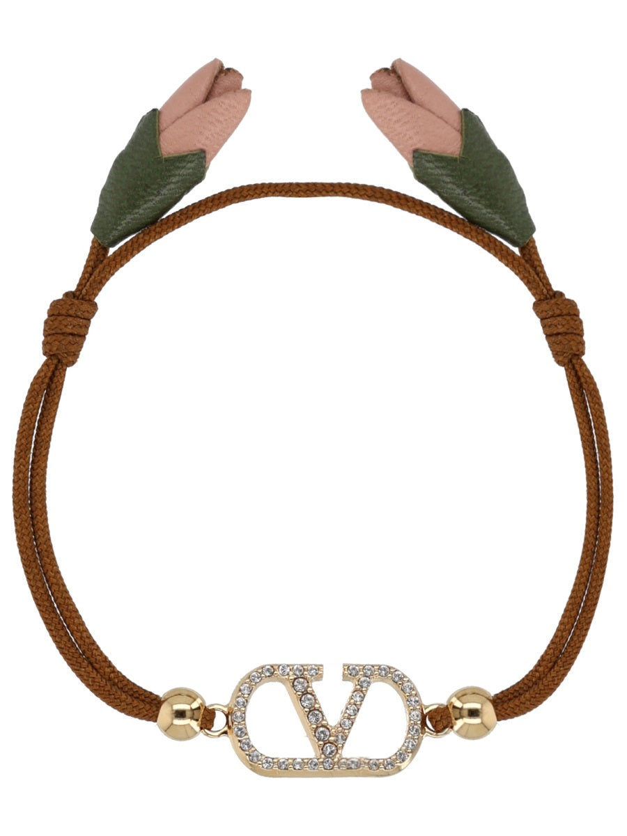 Valentino Garavani VLogo Bracelet — Brown by Valentino Garavani