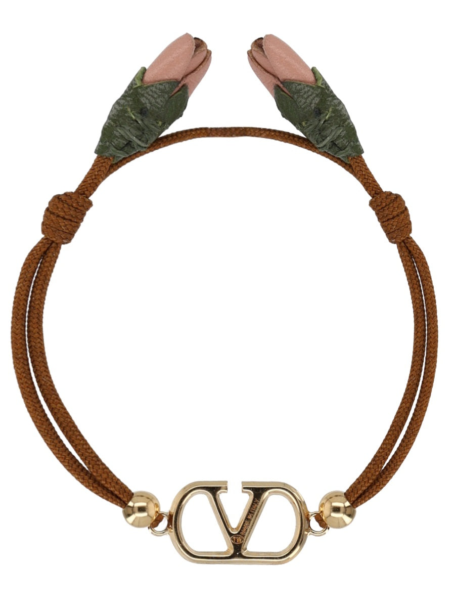 Valentino Garavani VLogo Bracelet — Brown, view 2