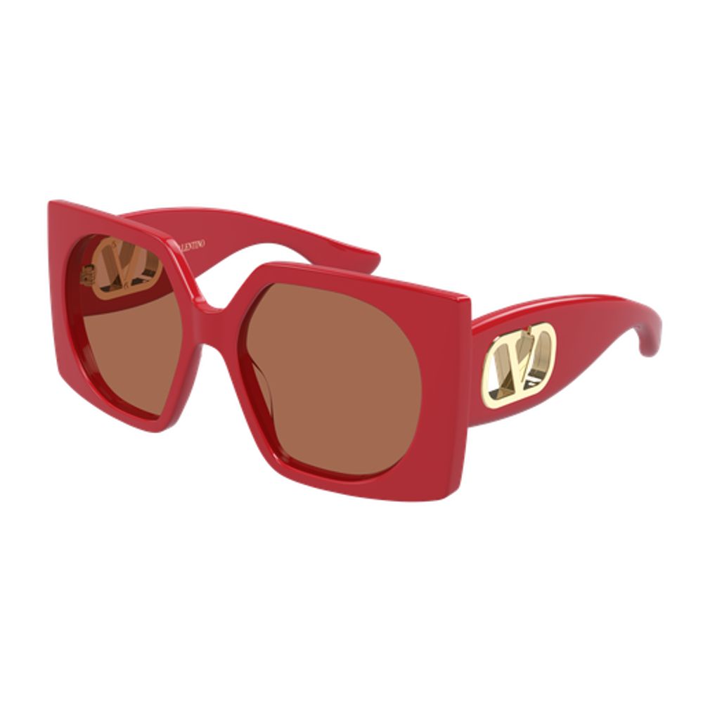 Valentino Garavani Eyewear VG0002S Geometric-Frame Sunglasses — Red, view 2