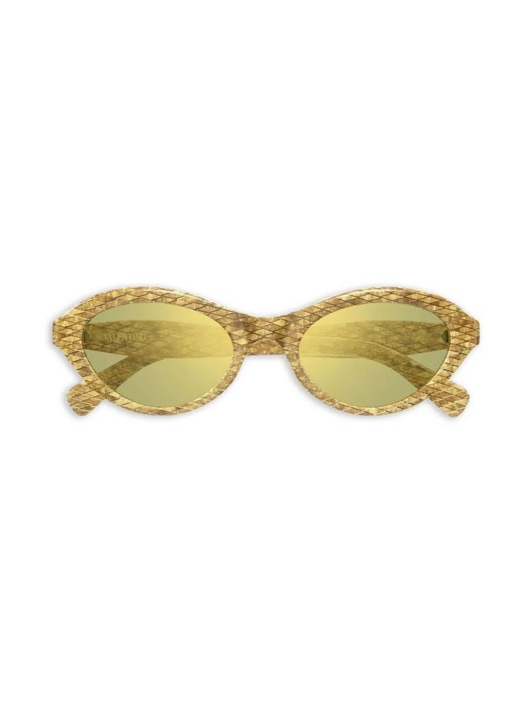 Valentino Garavani Eyewear VG0008S003 Gold Textured Sunglasses — Gold by Valentino Garavani Eyewear