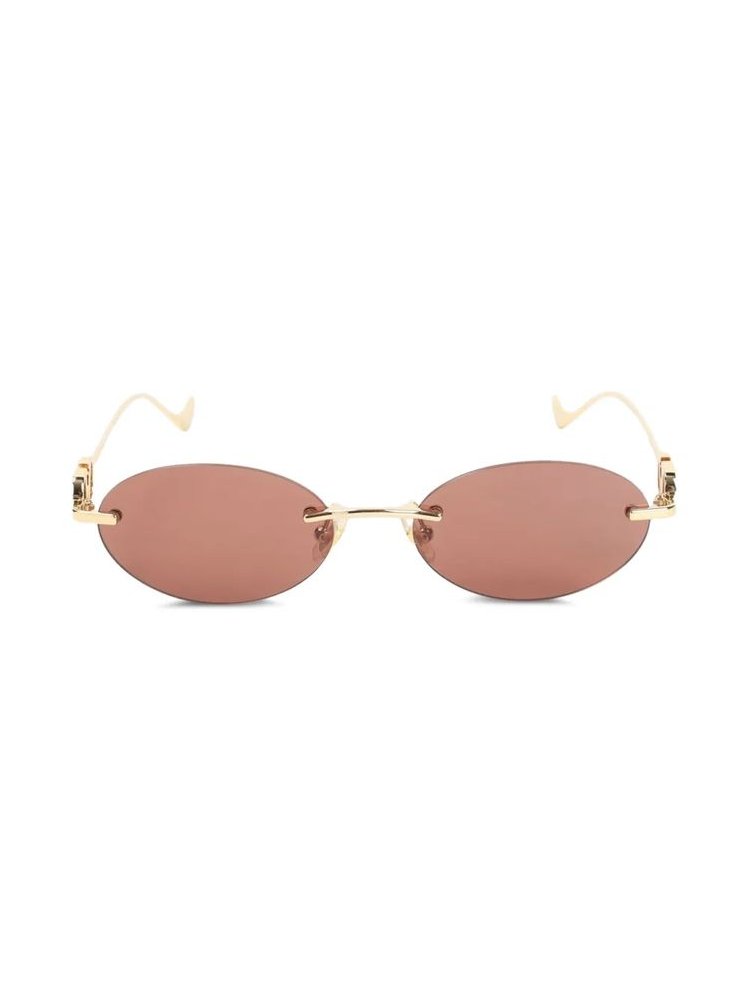 Valentino Garavani Eyewear VG0032S Rimless Oval Sunglasses — Gold by Valentino Garavani Eyewear