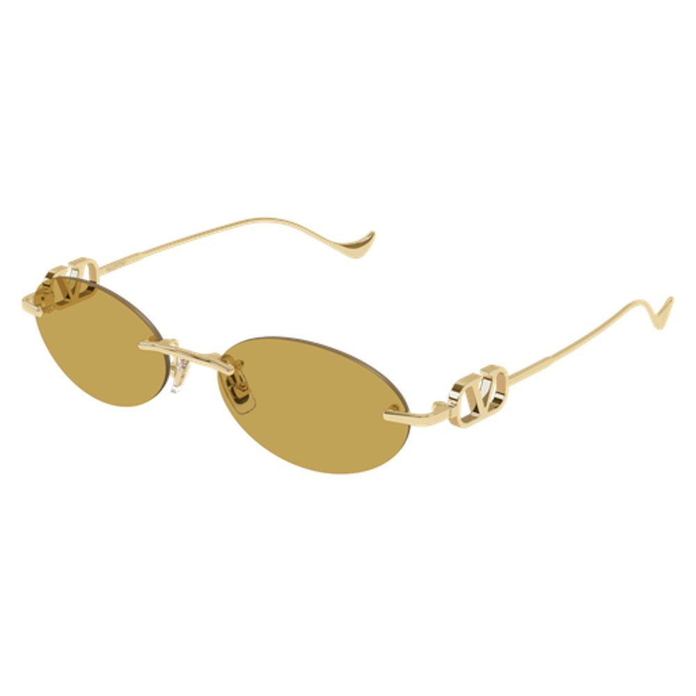 Valentino Garavani Eyewear VG0032S V-Logo Oval-Frame Sunglasses — Gold, view 2