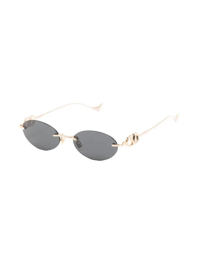 Valentino Garavani Eyewear VG0032S Oval Metal Sunglasses — Gray, view 2