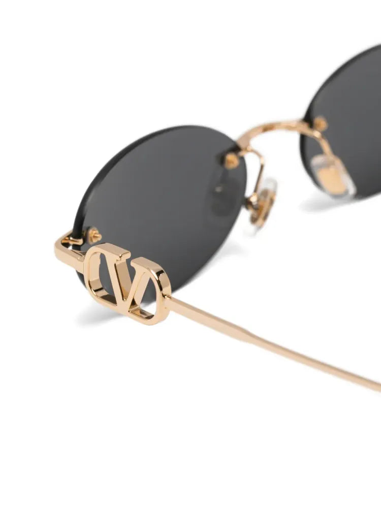 Valentino Garavani Eyewear VG0032S Oval Metal Sunglasses — Gray, view 3