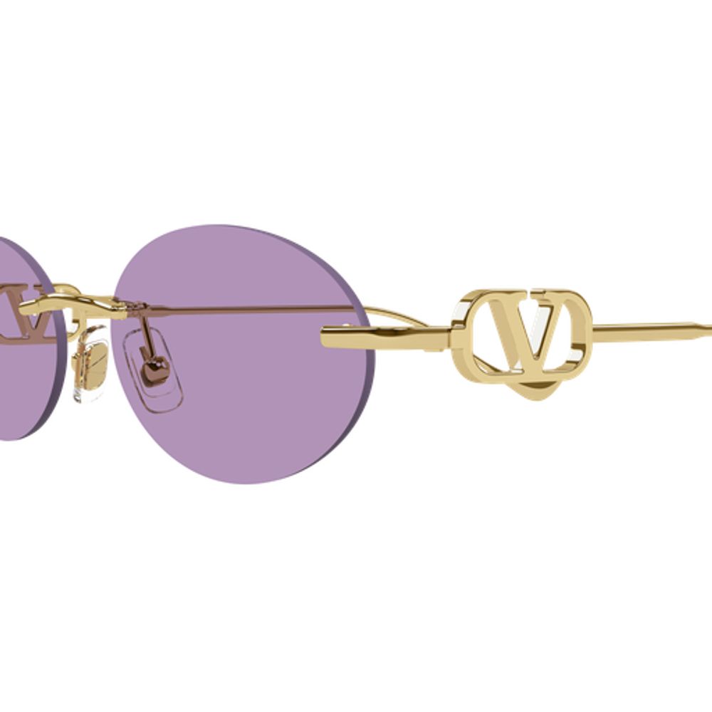 Valentino Garavani Eyewear VG0032S Rimless Oval Sunglasses — Purple, view 3