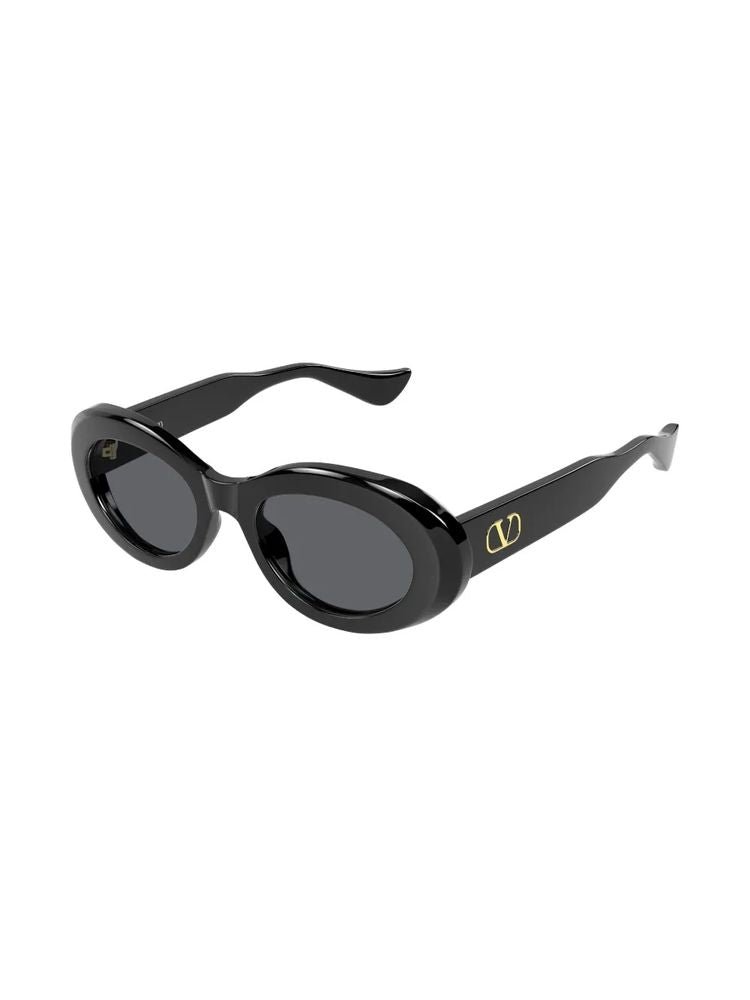 Valentino Garavani Eyewear VG0057S Oval-Frame Sunglasses — Black by Valentino Garavani Eyewear