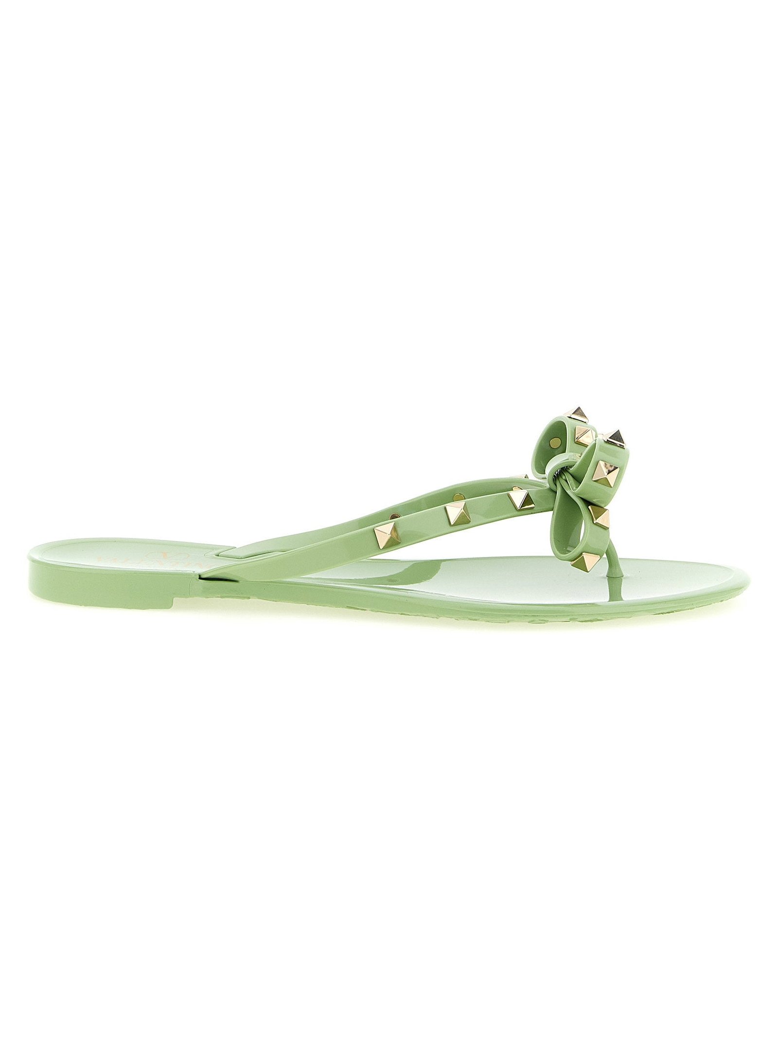 Valentino Garavani Stud-Embellished Thong Sandals — Green by Valentino Garavani