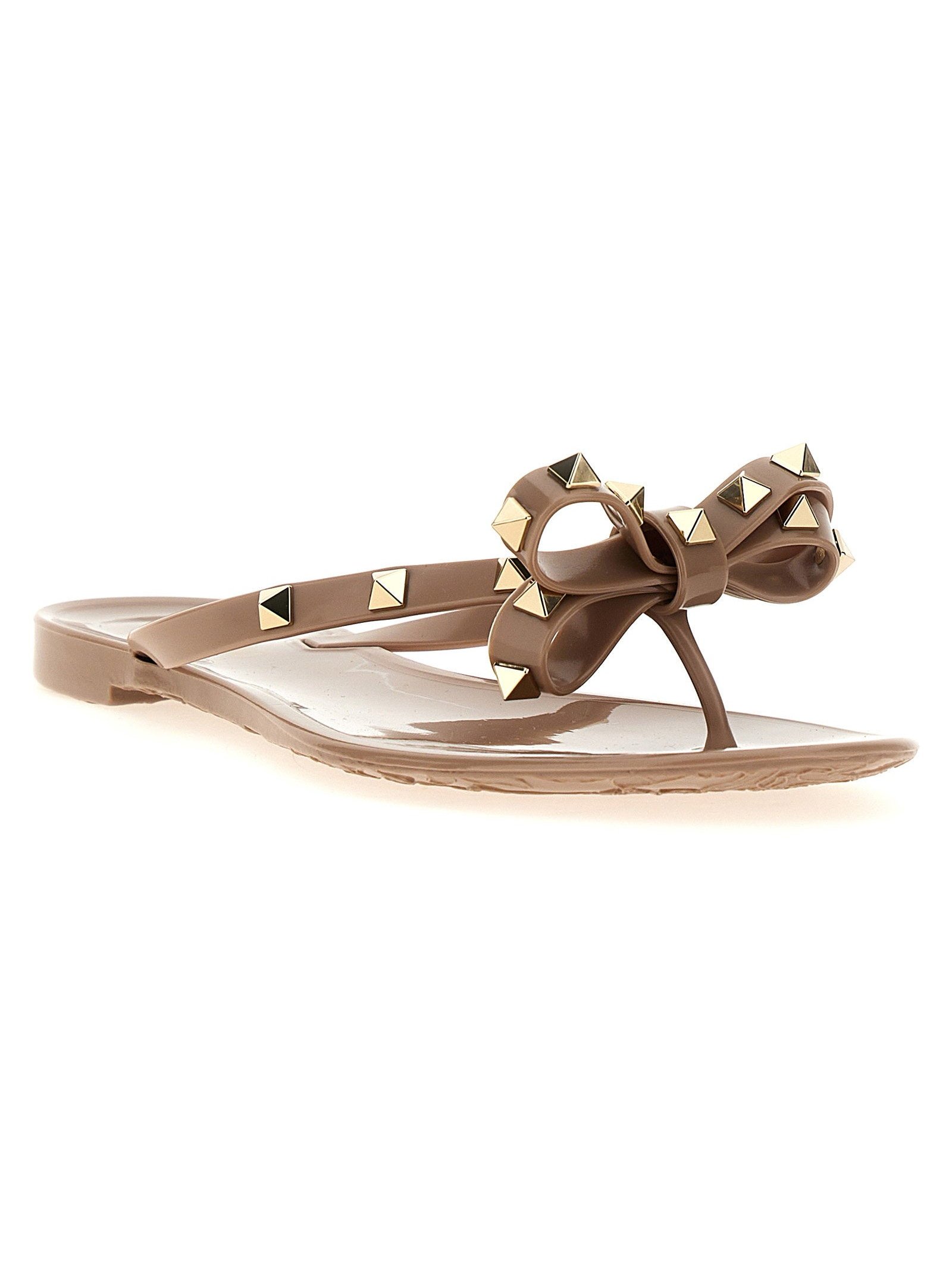 Valentino Garavani Rockstud Sandals — Taupe, view 2