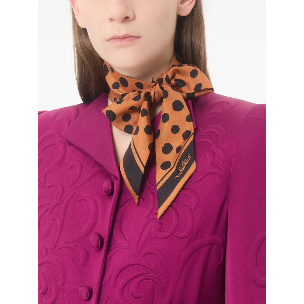 Valentino Garavani Polka-Dot Silk Scarf — Orange, view 2