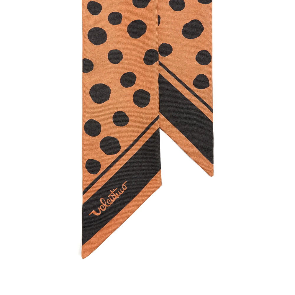 Valentino Garavani Polka-Dot Silk Scarf — Orange, view 4