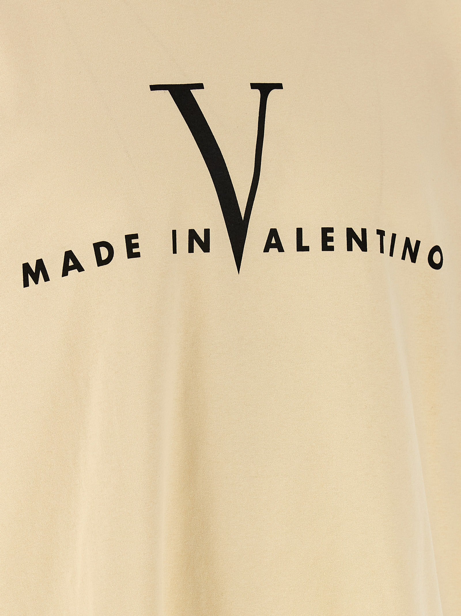 Valentino Garavani Logo-Print Cotton T-Shirt — Beige, view 4