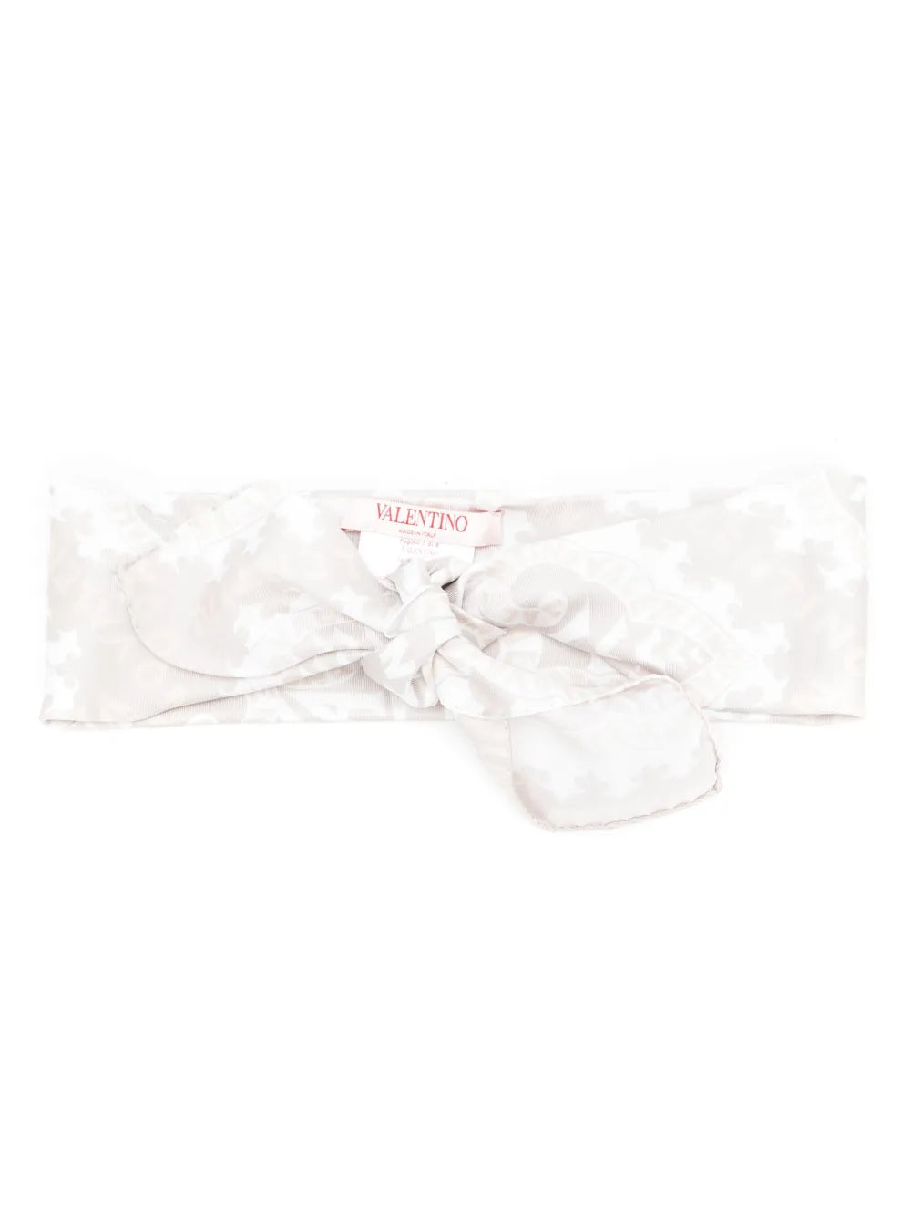 Valentino Logo-Embroidered Silk Hair Band — White by Valentino