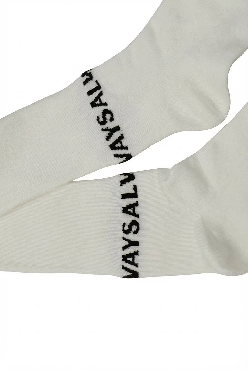 Valentino PV3KI00H4ULI81 Logo-Striped Socks — White, view 3