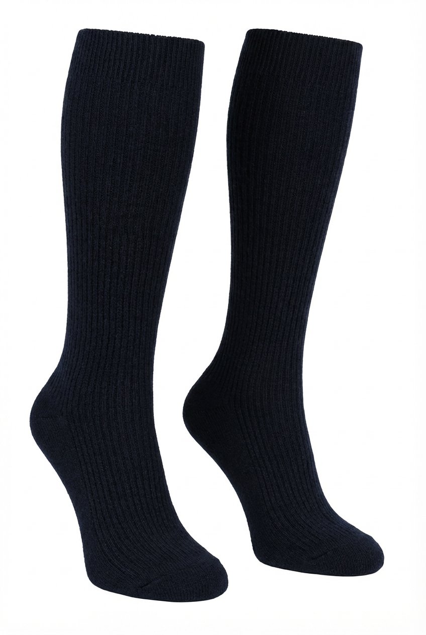 Valentino Ribbed Knit Socks — Black by Valentino