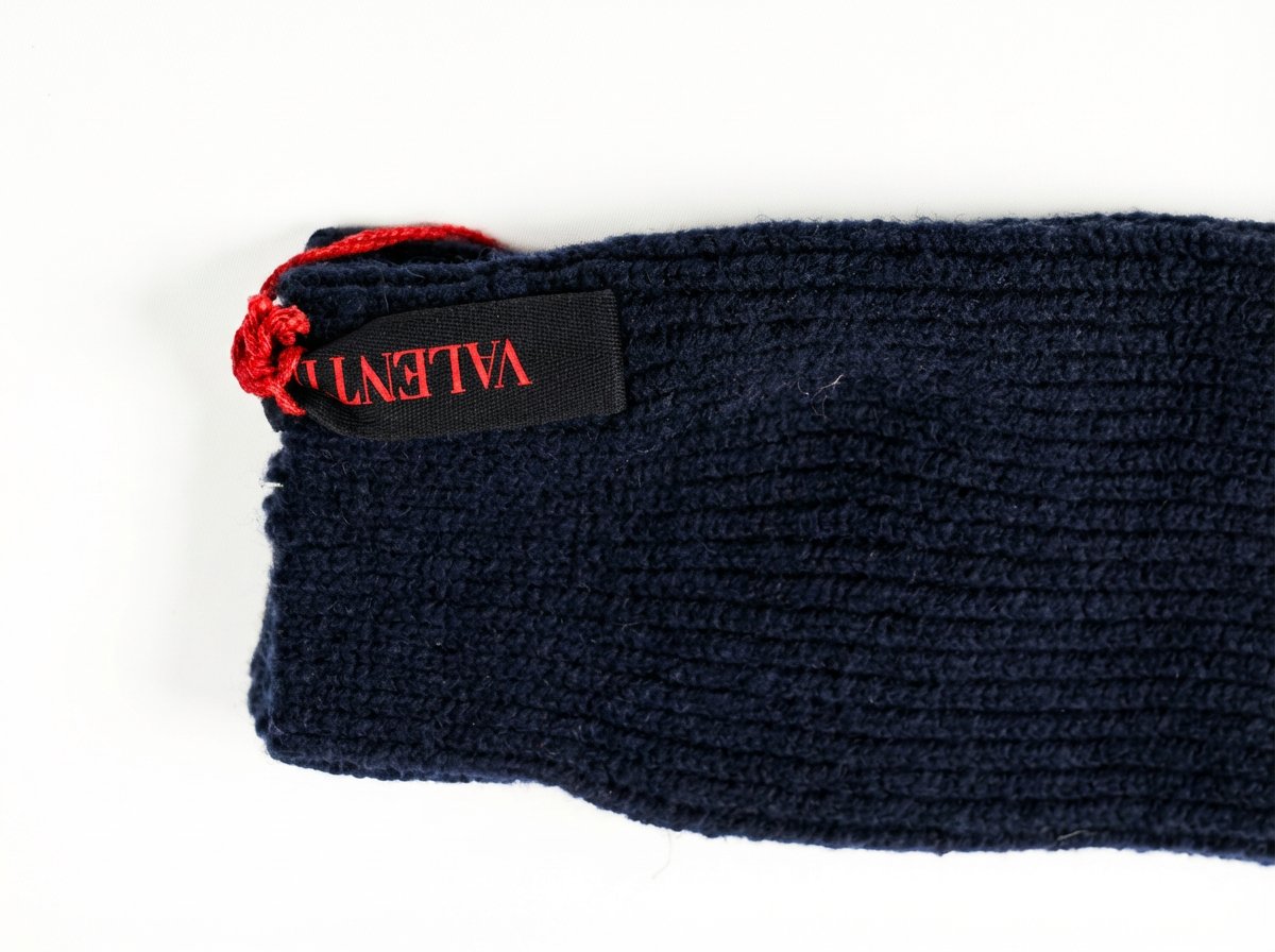 Valentino Ribbed Knit Socks — Black, view 2