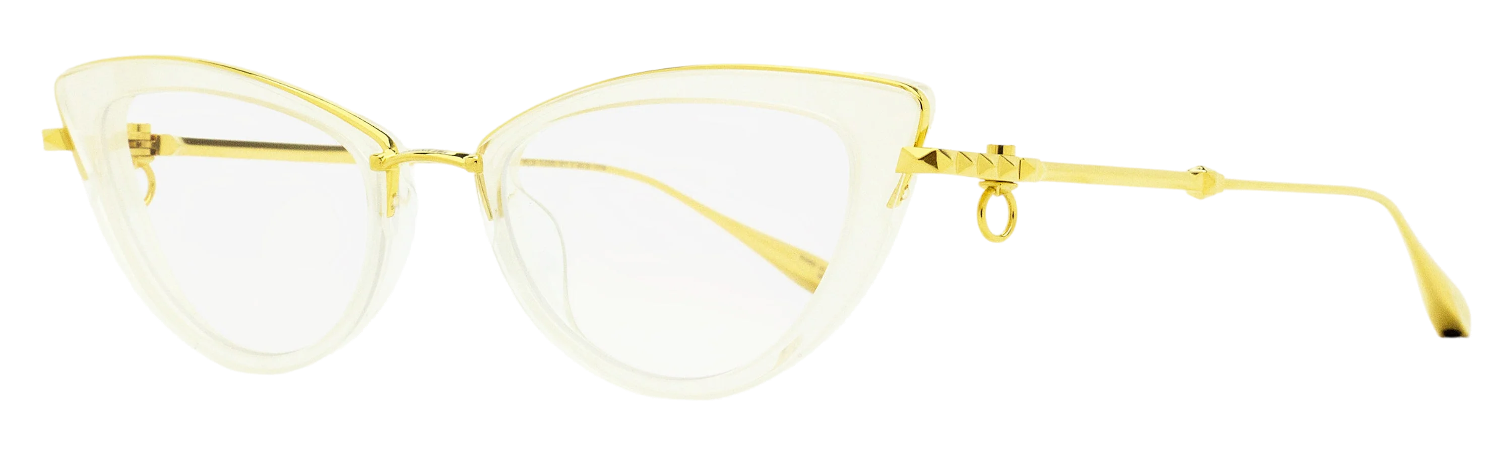 Valentino VLX-123-CH Titanium Chain Cat-Eye Eyeglasses — Gold by Valentino
