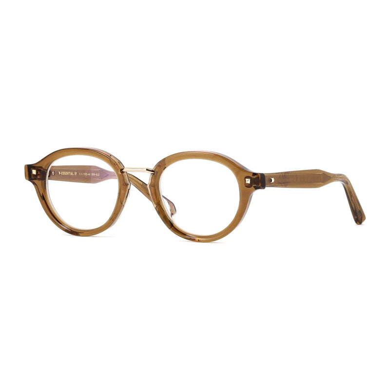 Valentino VLX-132D Transparent Brown Acetate Round Eyeglasses — Brown by Valentino