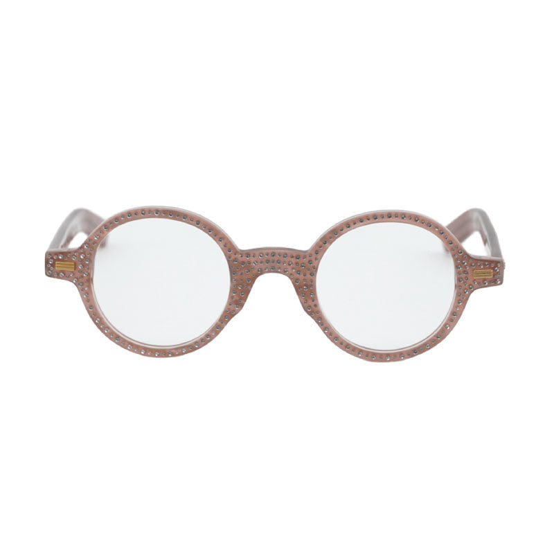 Valentino VLX-185B Round Full Rim with Beaded Frame Eyeglasses — Pink, view 2