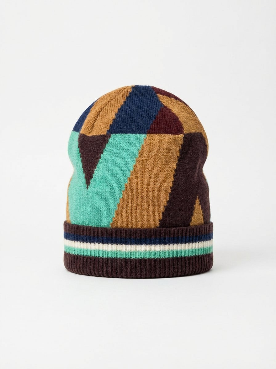 Valentino XY2HB01AKVLCR0 Intarsia Knit Beanie — Multicolor by Valentino