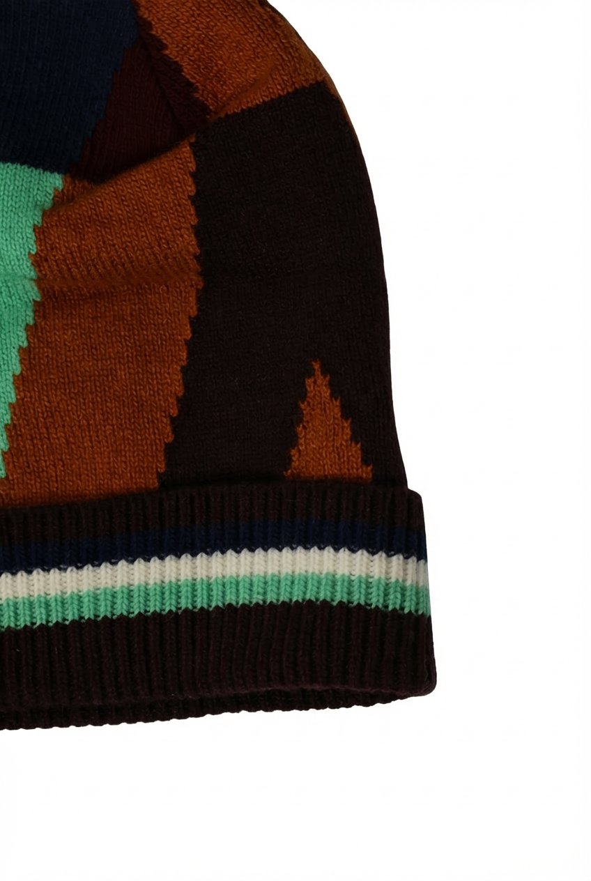 Valentino XY2HB01AKVLCR0 Intarsia Knit Beanie — Multicolor, view 2