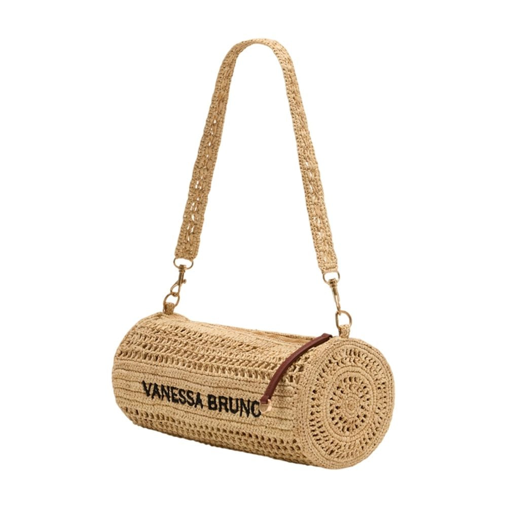 Vanessa Bruno Raffia Crochet Shoulder Bag — Beige, view 2