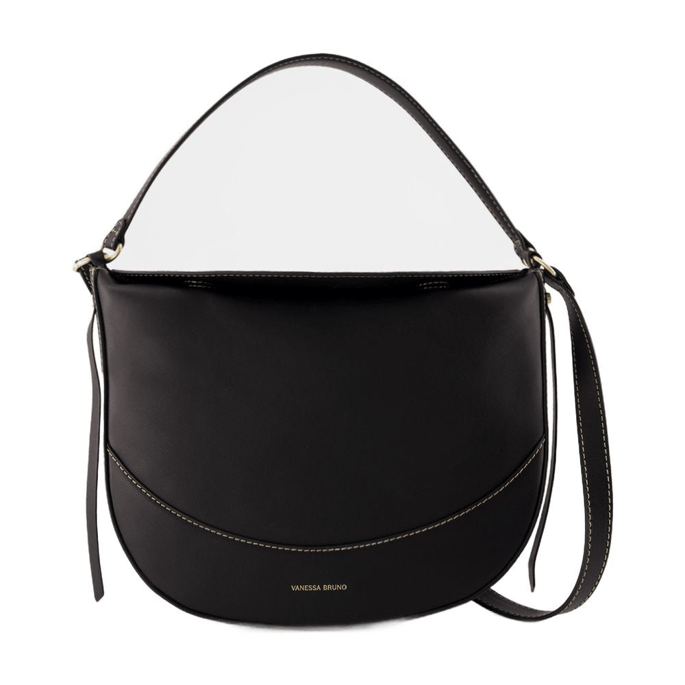 Vanessa Bruno Calfskin Leather Shoulder Bag — Black, view 2