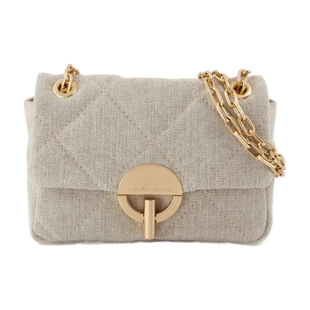 Vanessa Bruno Linen Shoulder Bag — Gray, view 2