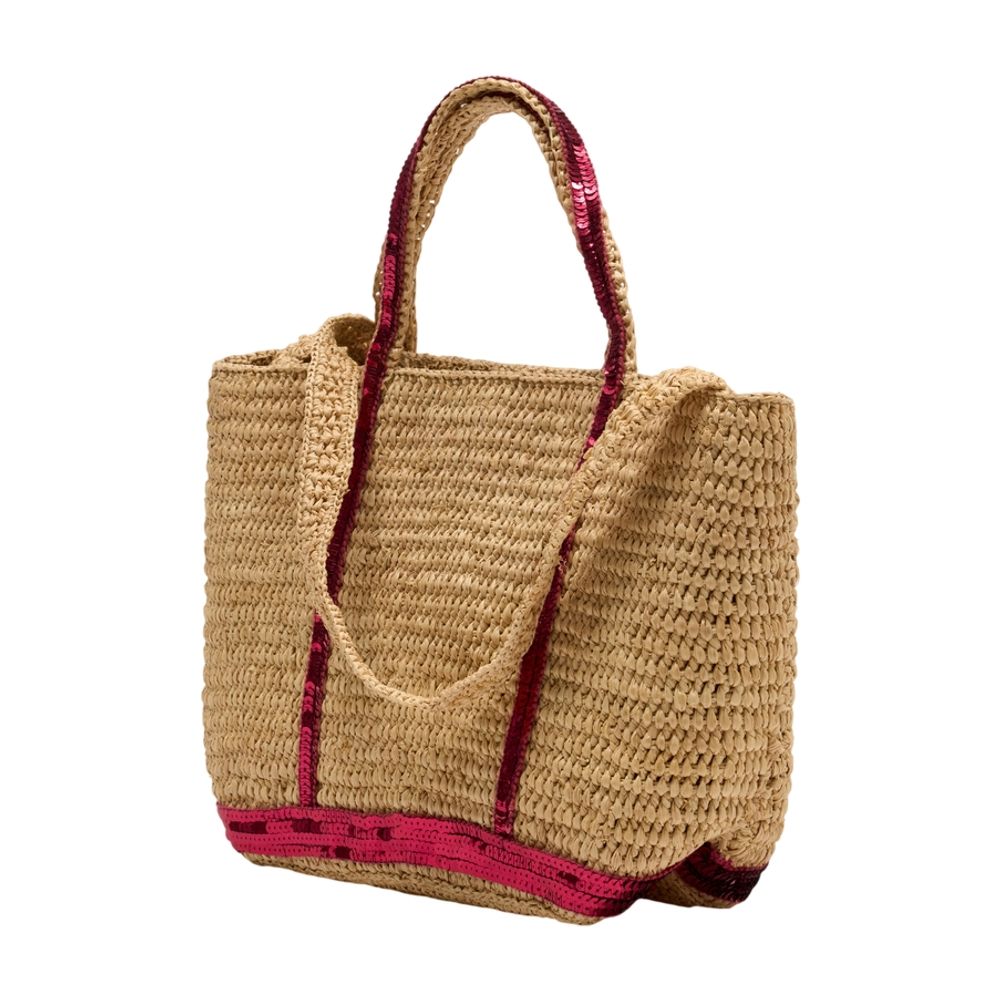 Vanessa Bruno Raffia Tote Bag — Beige, view 2