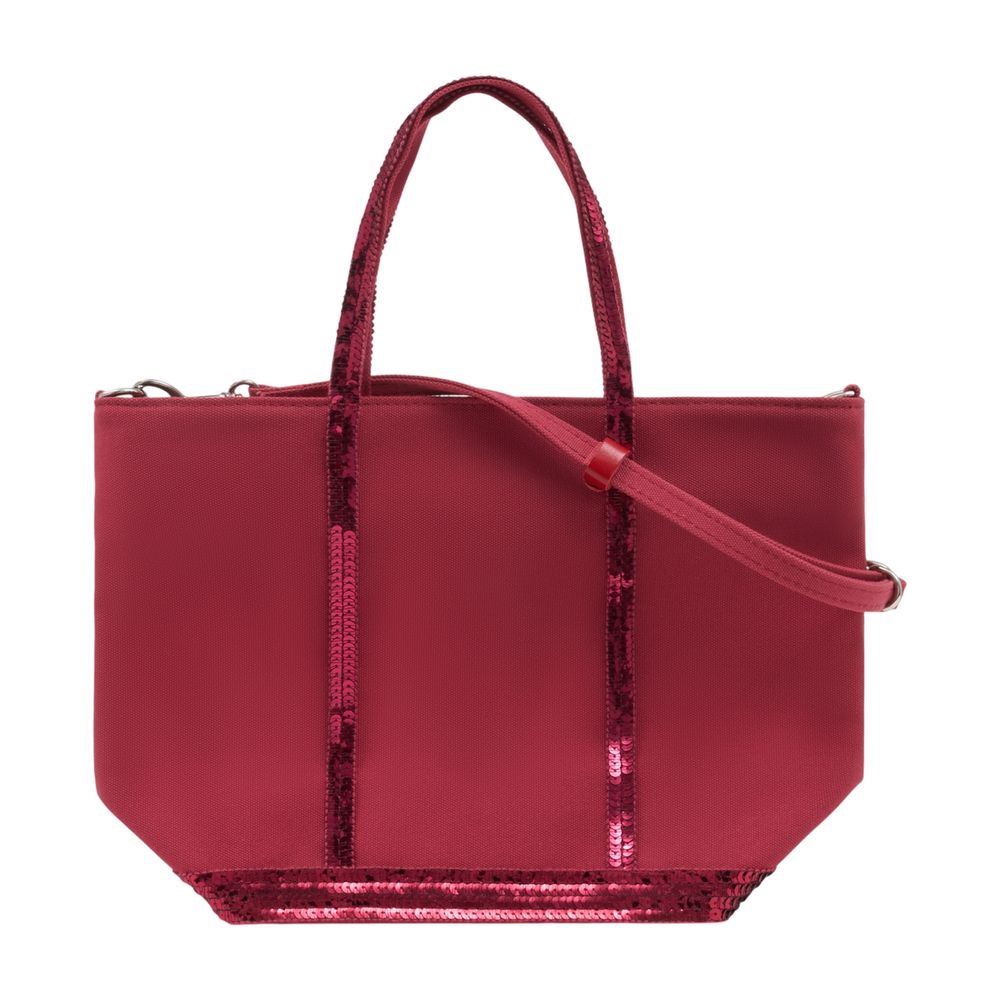 Vanessa Bruno Sequin-Trimmed Cotton Canvas Tote Bag — Burgundy by Vanessa Bruno