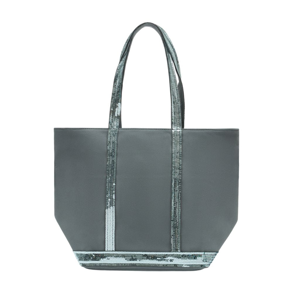 Vanessa Bruno Cotton with Sequin Trim Tote Bag — Gray by Vanessa Bruno