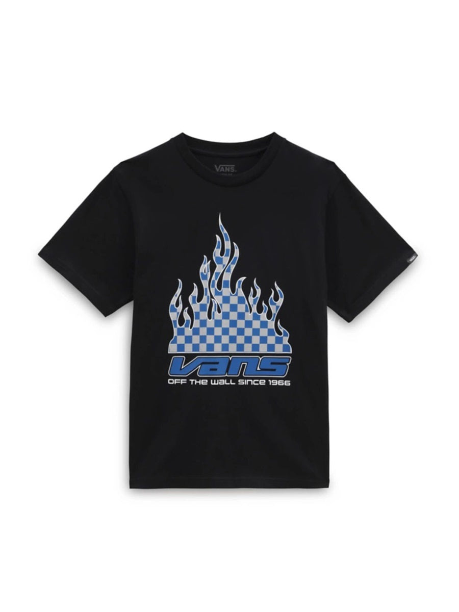 Vans Reflective Checkerboard Flame T-Shirt — Black by Vans