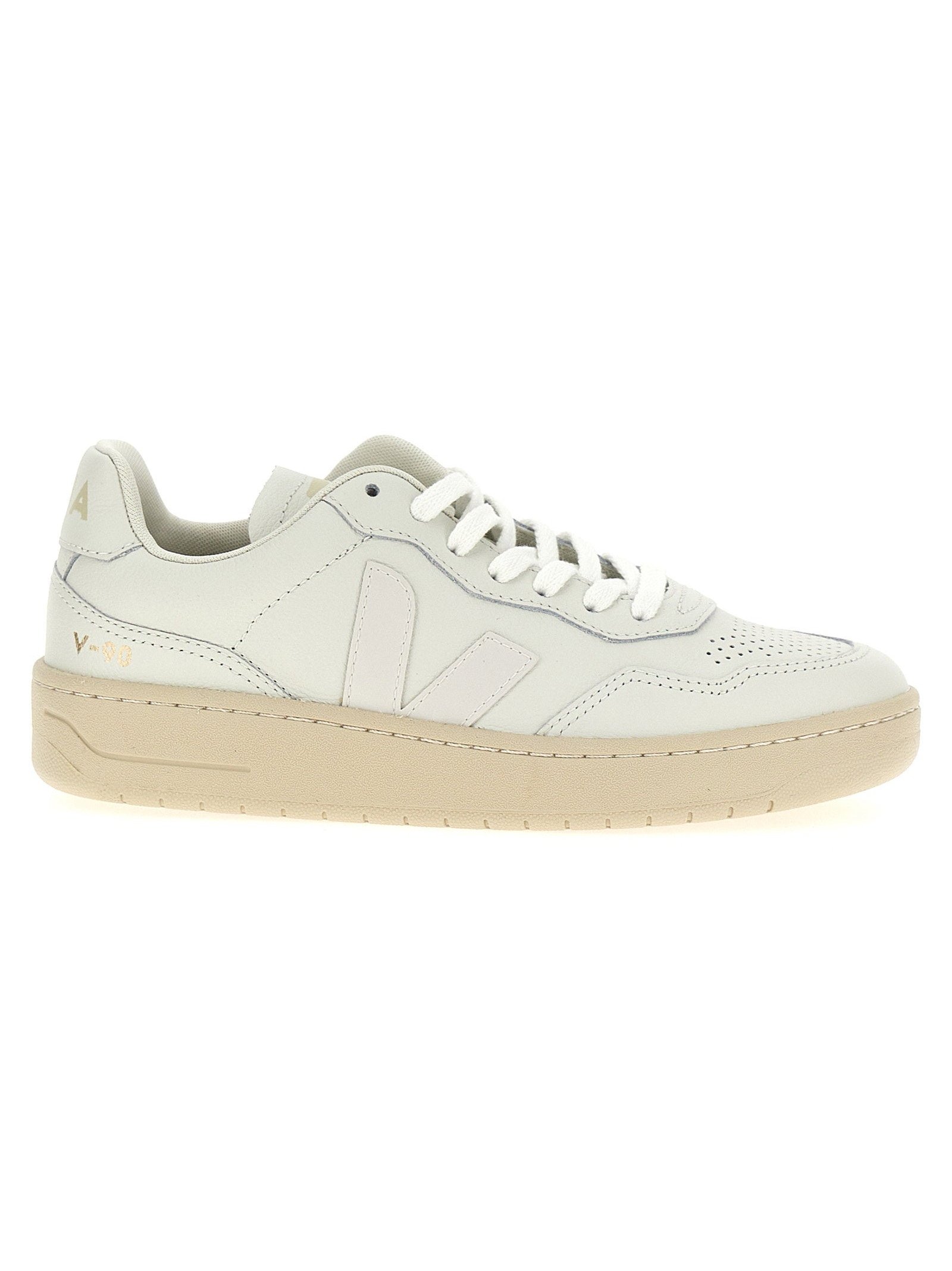 Veja Leather Lace-Up Sneakers — White by Veja