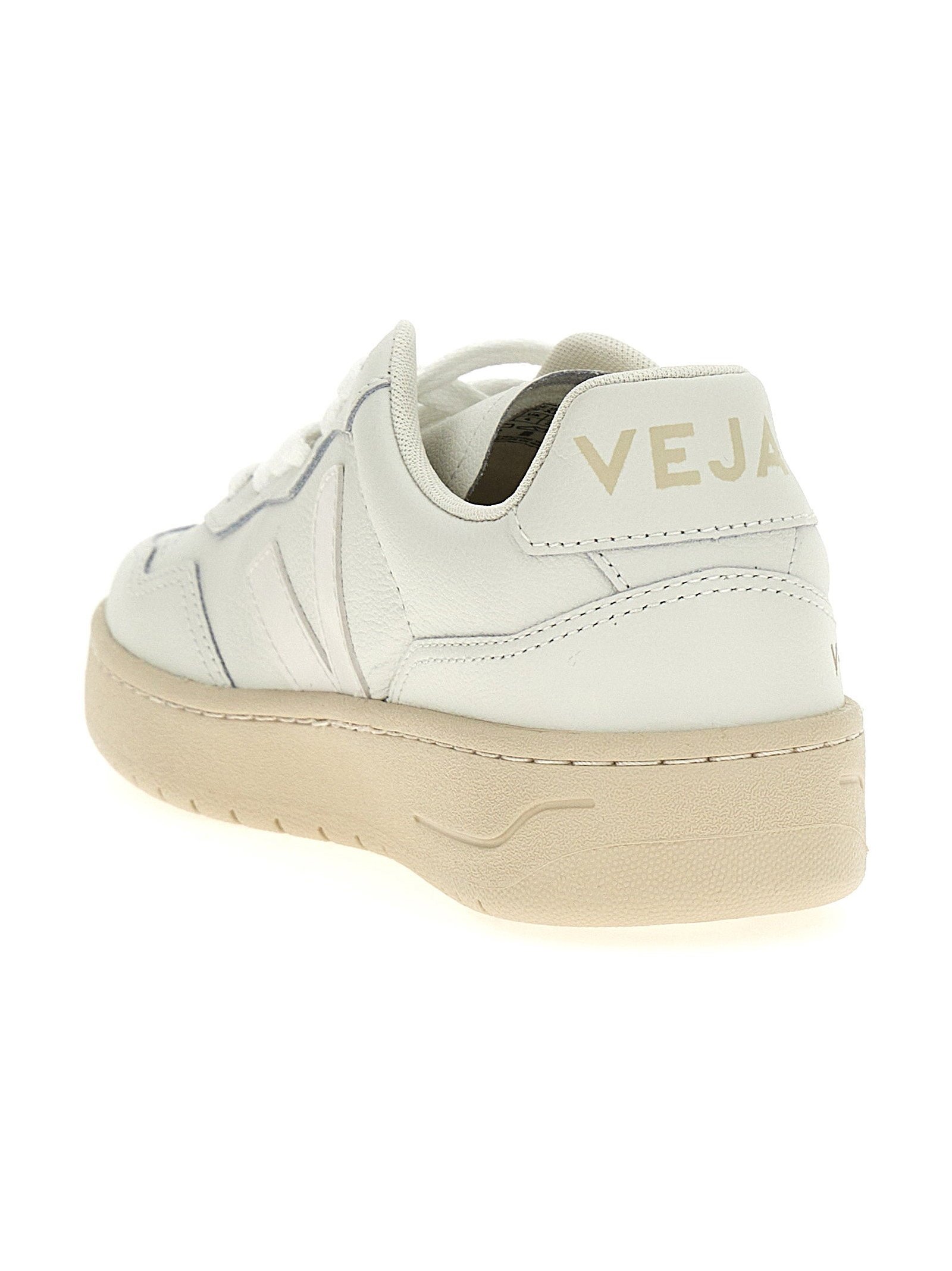 Veja Leather Lace-Up Sneakers — White, view 3