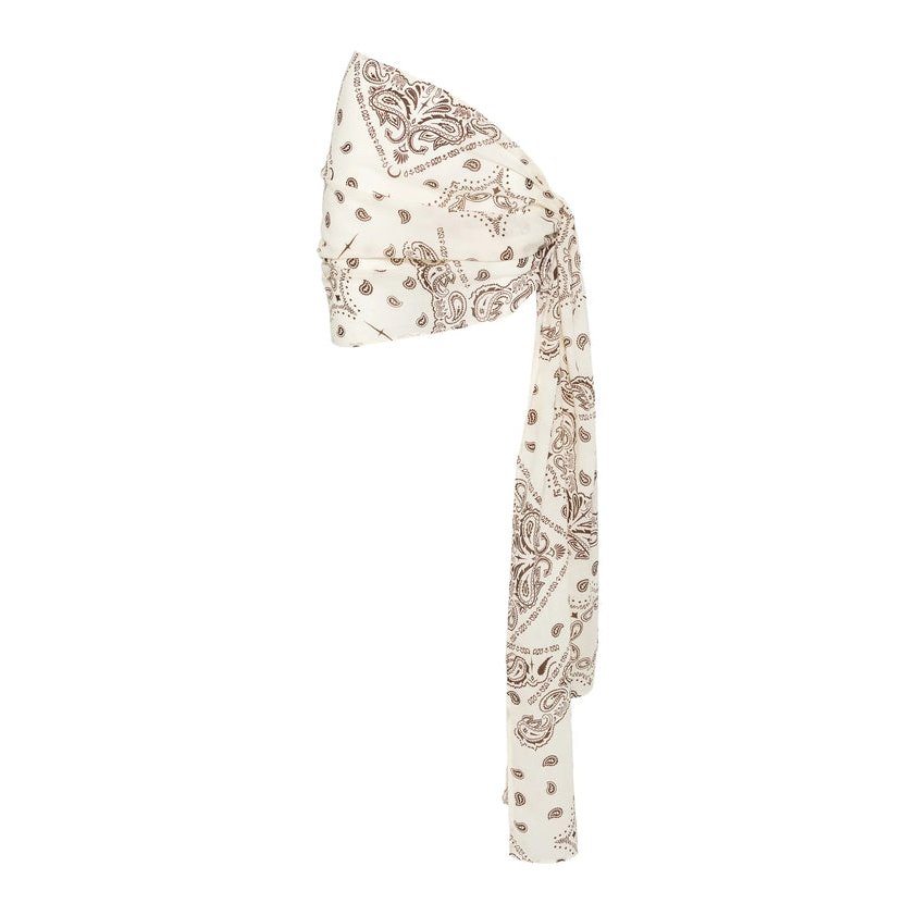 Venuja Paisley Print Wrap Beach Cover-Up — Beige by Venuja