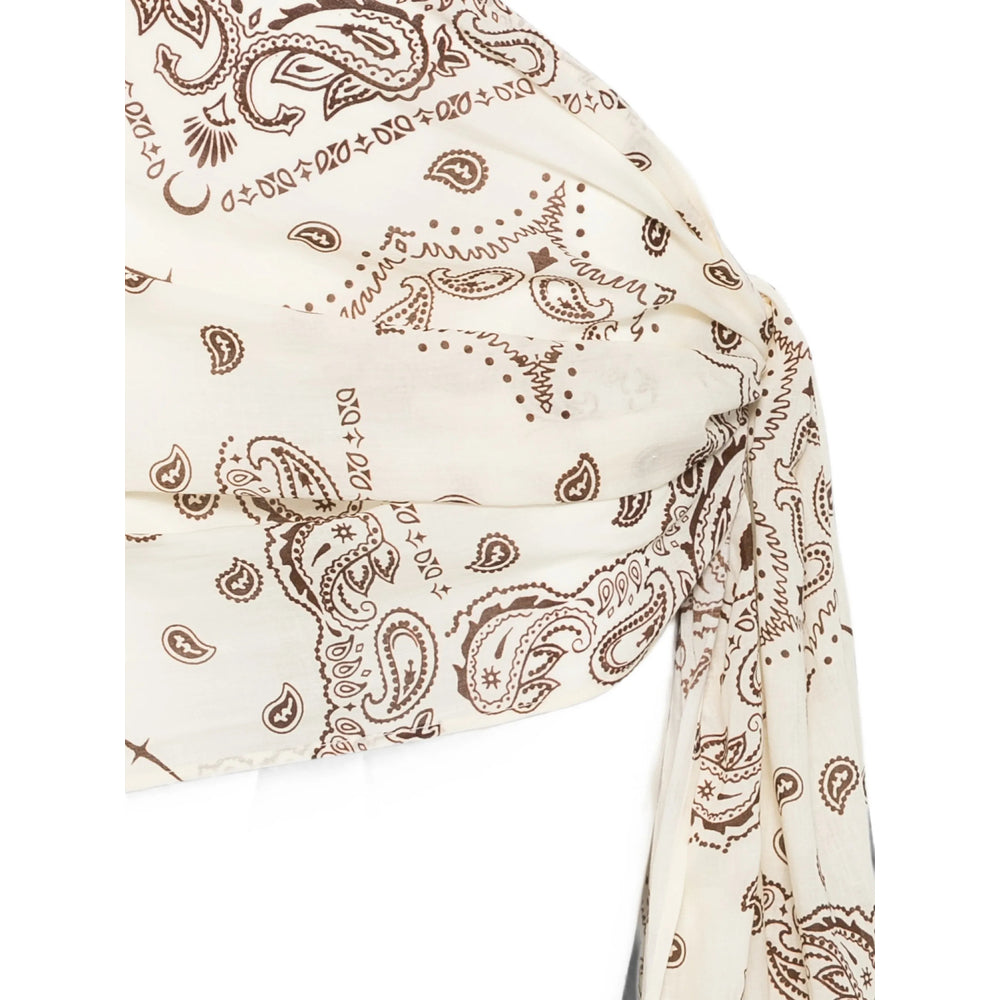 Venuja Paisley Print Wrap Beach Cover-Up — Beige, view 2