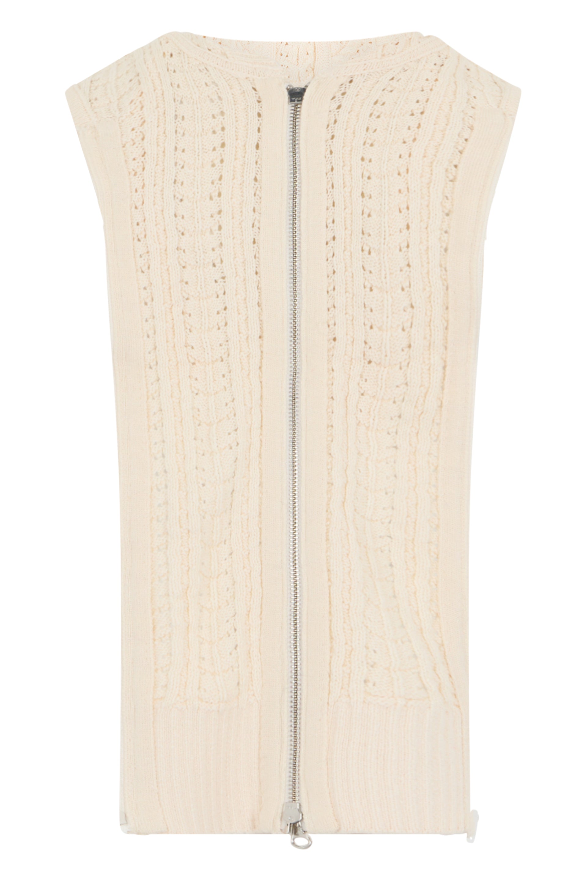 Veronica Beard Hooded Sleeveless Cardigan — Beige, view 2