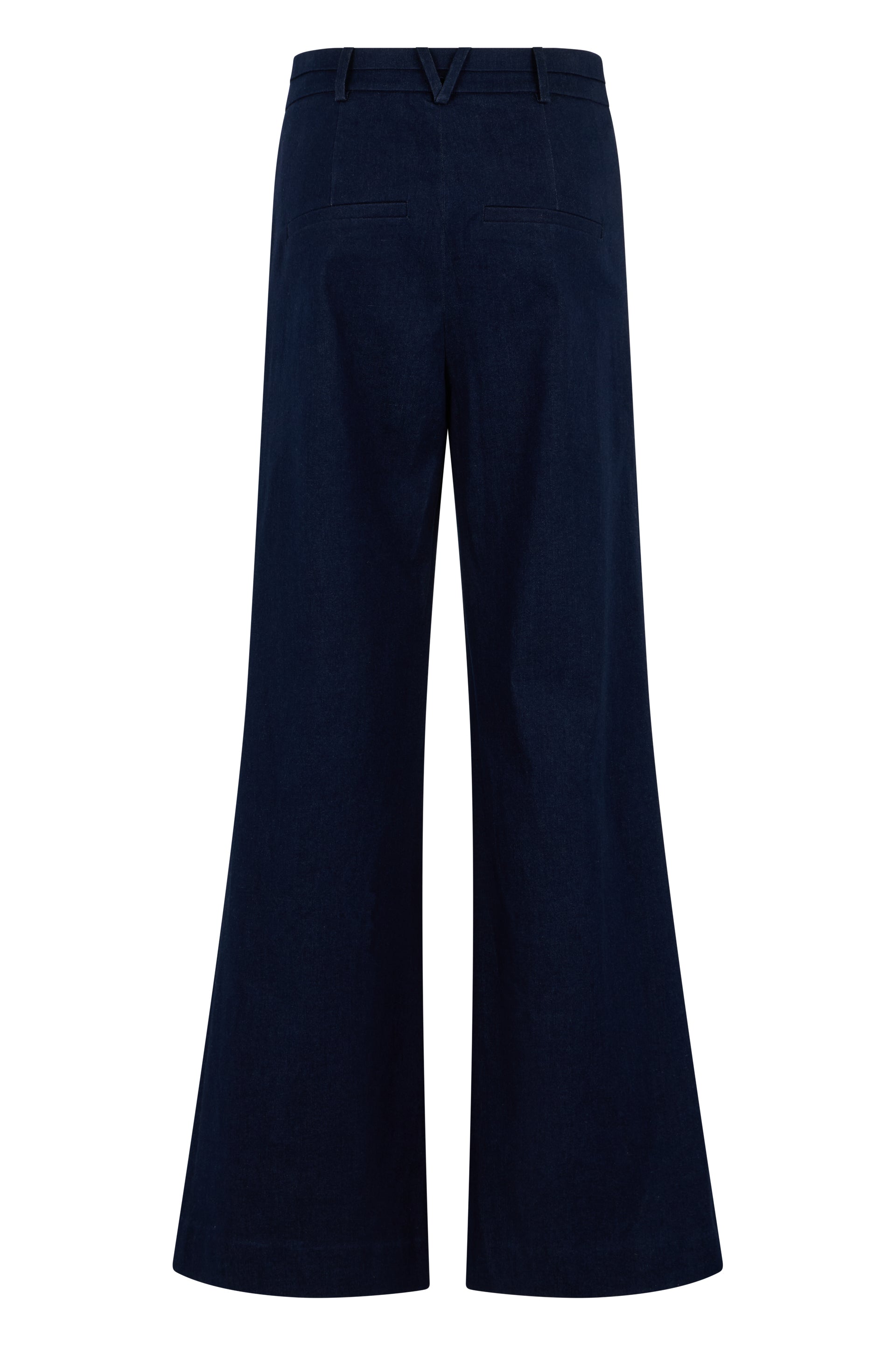 Veronica Beard Bell-Bottom Viscose Jeans — Navy, view 2
