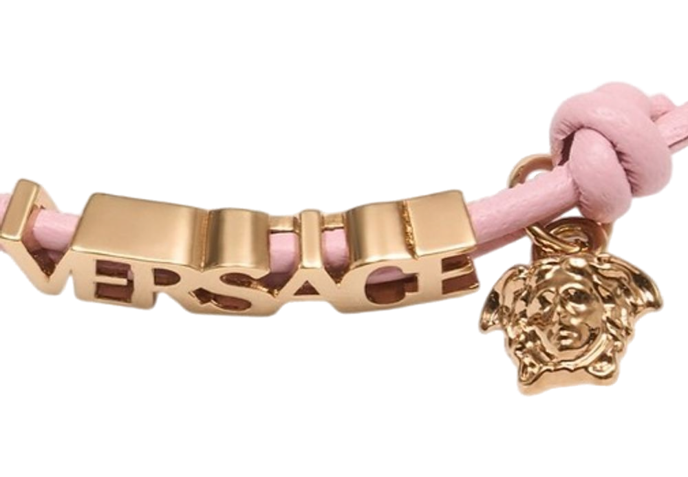 Versace Metal with Logo Charms Bracelet — Pink, view 2