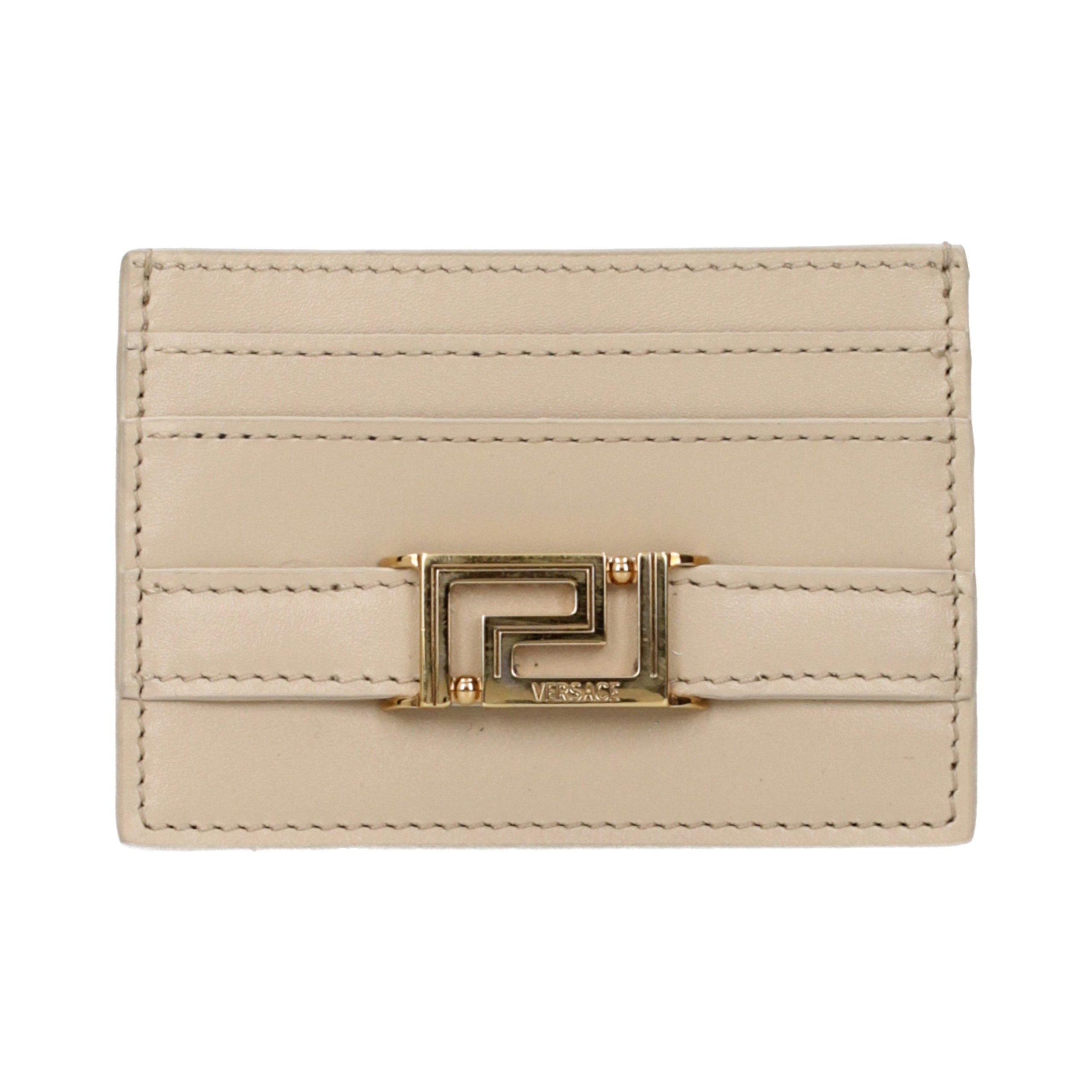 Versace Leather Card Case — Beige by Versace