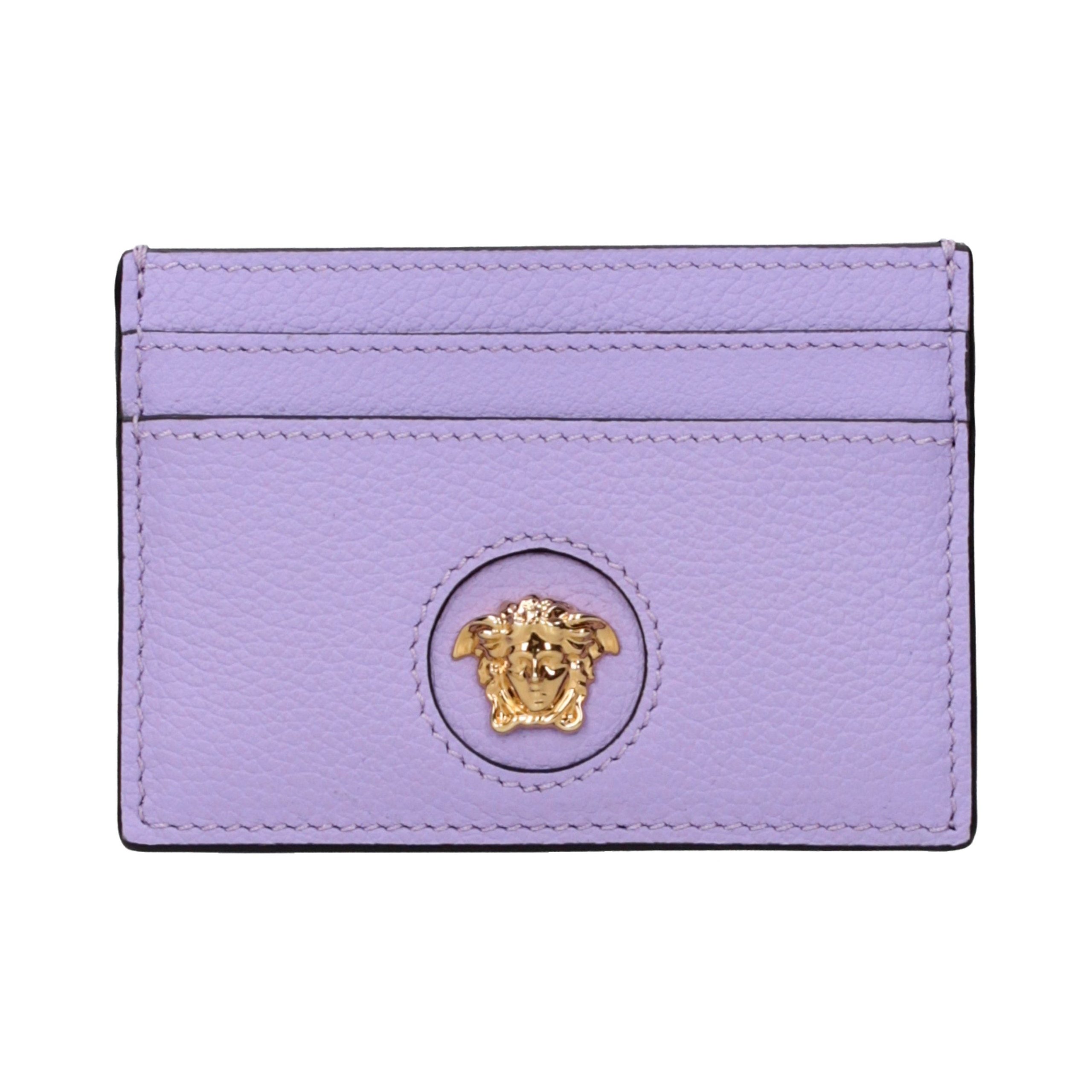 Versace Leather Card Case — Purple by Versace