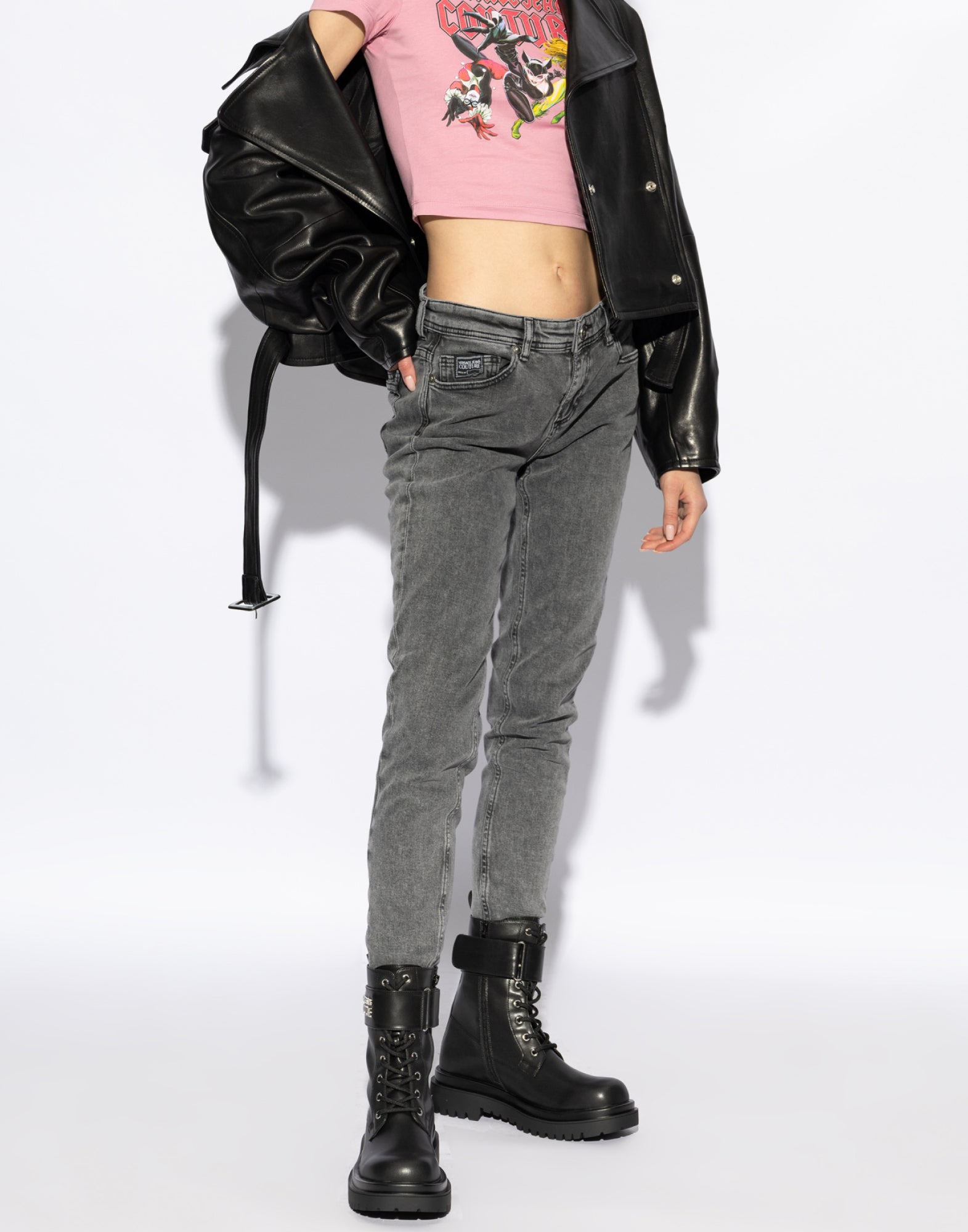 Versace Jeans Couture Combat Boot — Black, view 4