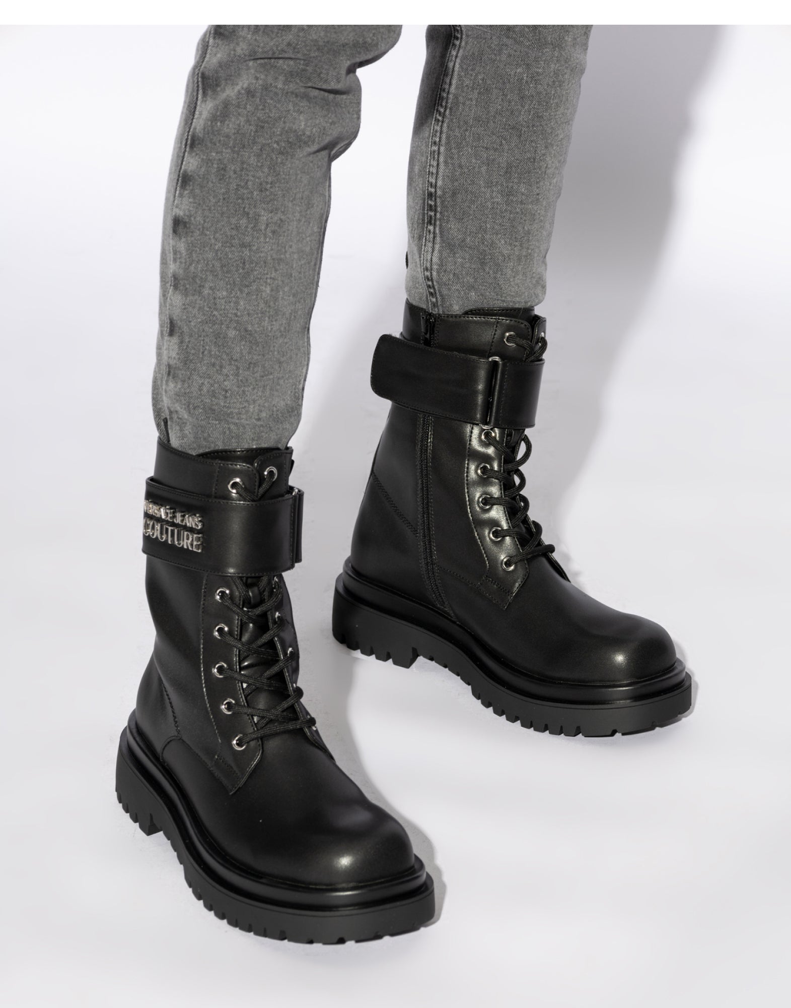 Versace Jeans Couture Combat Boot — Black, view 5