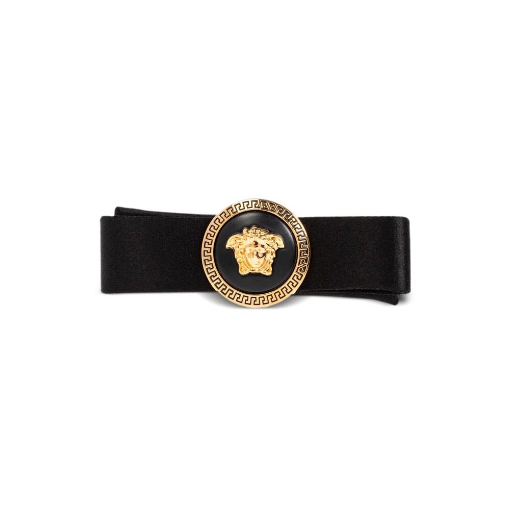 Versace Medusa-Embellished Hair Clip — Black by Versace