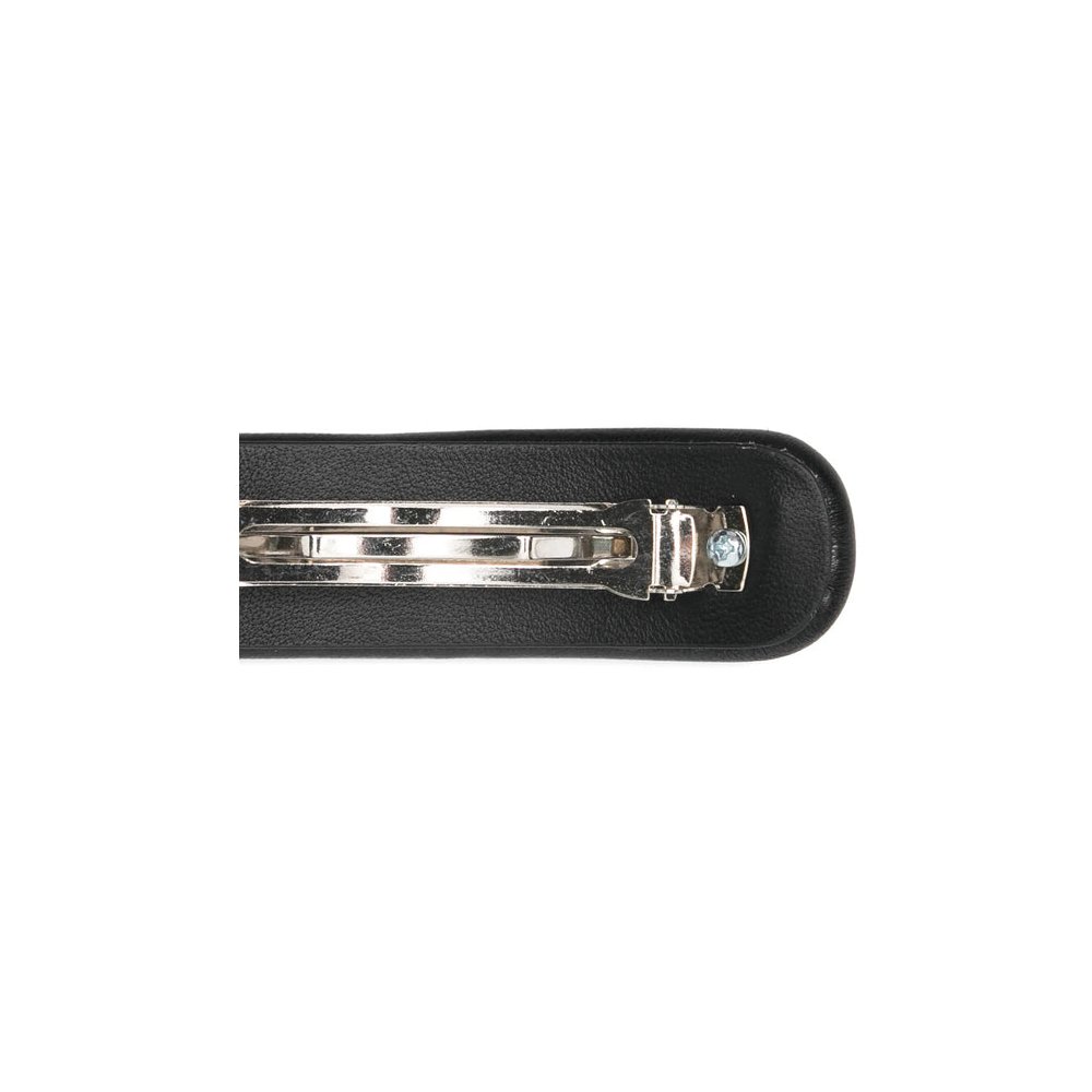 Versace Medusa-Embellished Calf Leather Hair Clip — Black, view 2