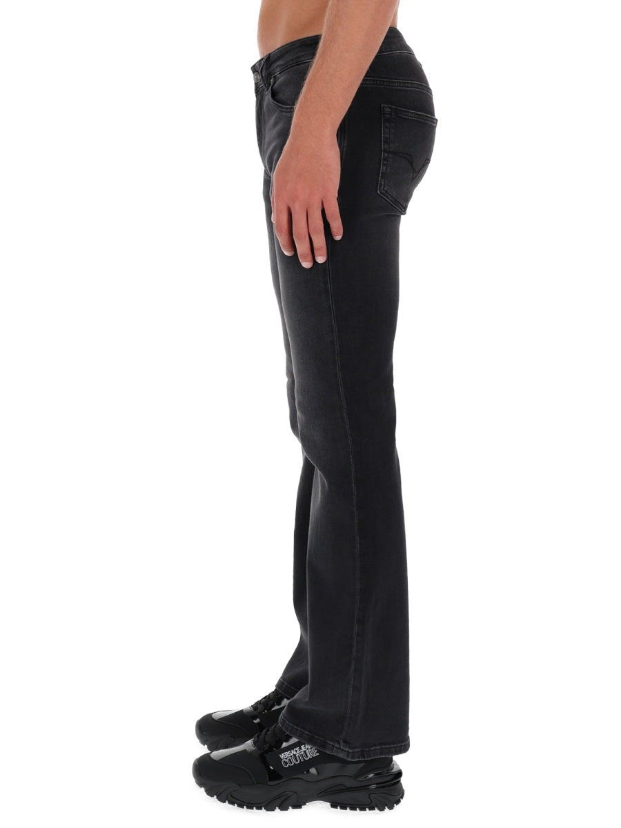 Versace Jeans Couture Slim-Fit Cotton Jeans — Black, view 2