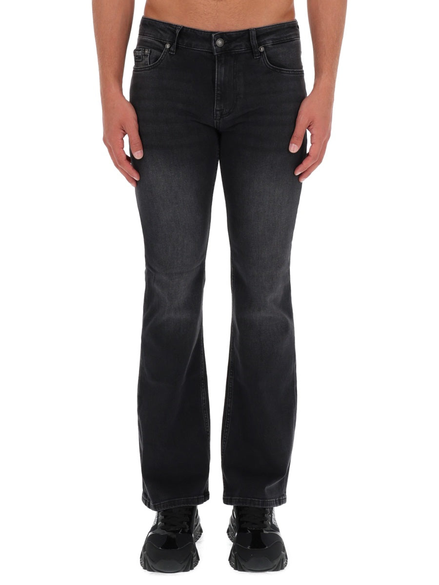 Versace Jeans Couture Slim-Fit Cotton Jeans — Black, view 3