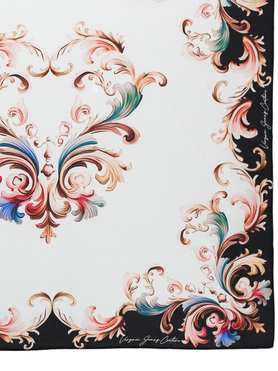 Versace Jeans Couture Silk Foulard Scarf — White, view 2