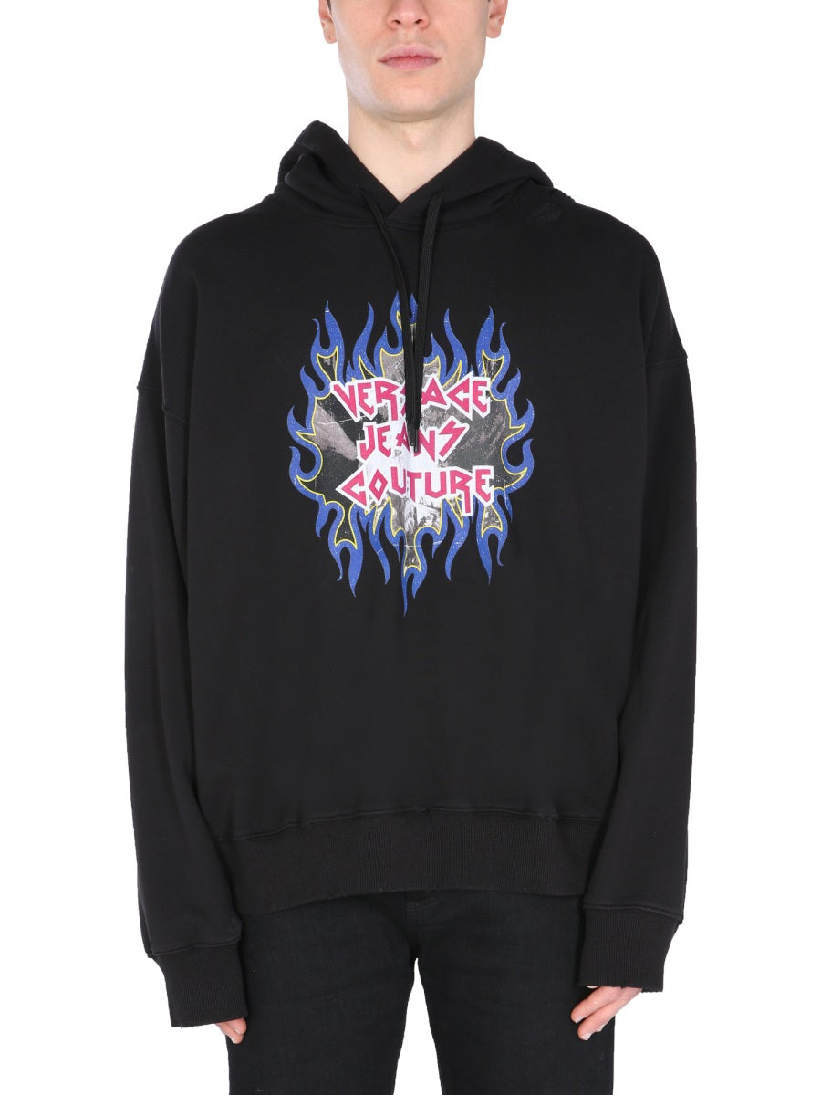 Versace Jeans Couture Rock Logo Sweatshirt — Black by Versace Jeans Couture