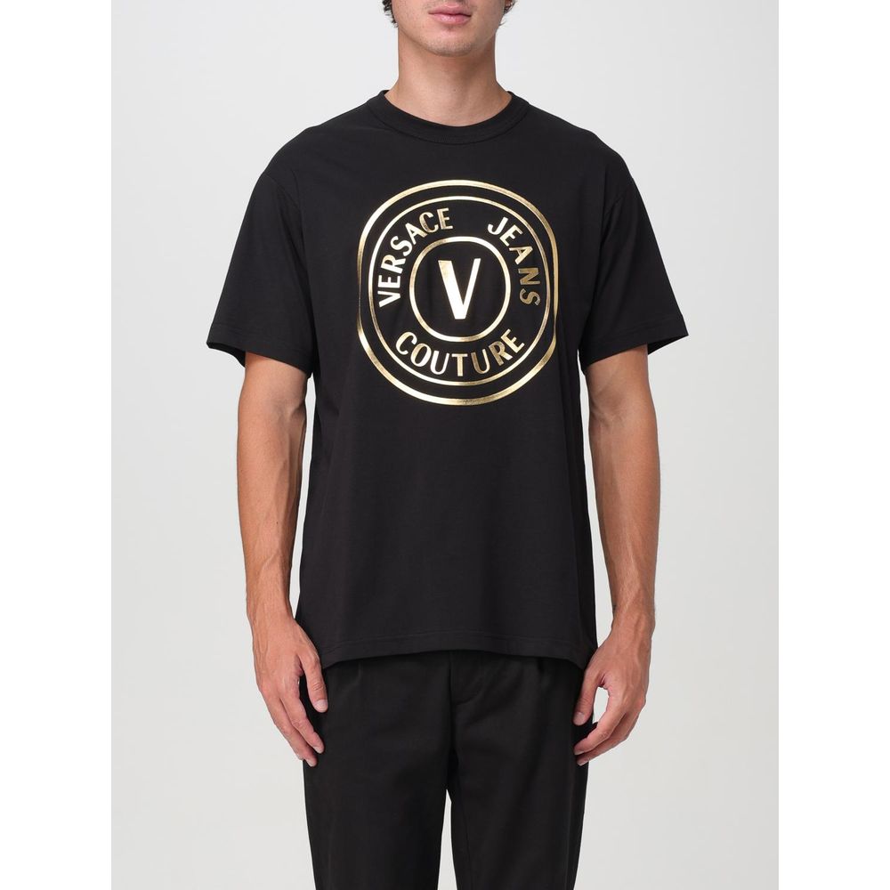 Versace Jeans Logo-Graphic Cotton T-Shirt — Black by Versace Jeans