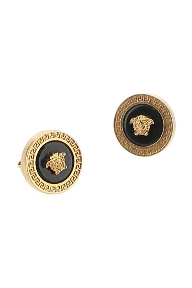 Versace Metal Earrings — Black, view 2